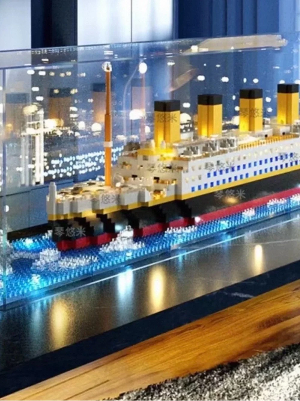 Kids Building Ship Toy Set in Black, White, Yellow & Red